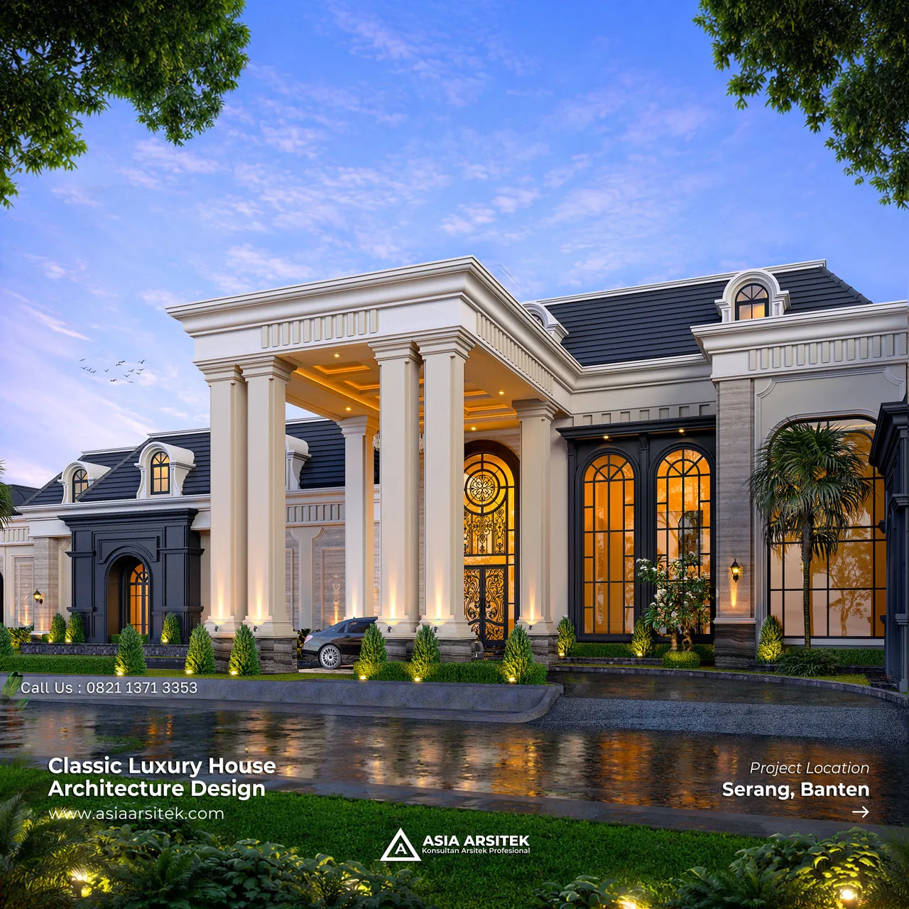 Desain Rumah Klasik 1 Lantai Bapak JHN di Serang Banten