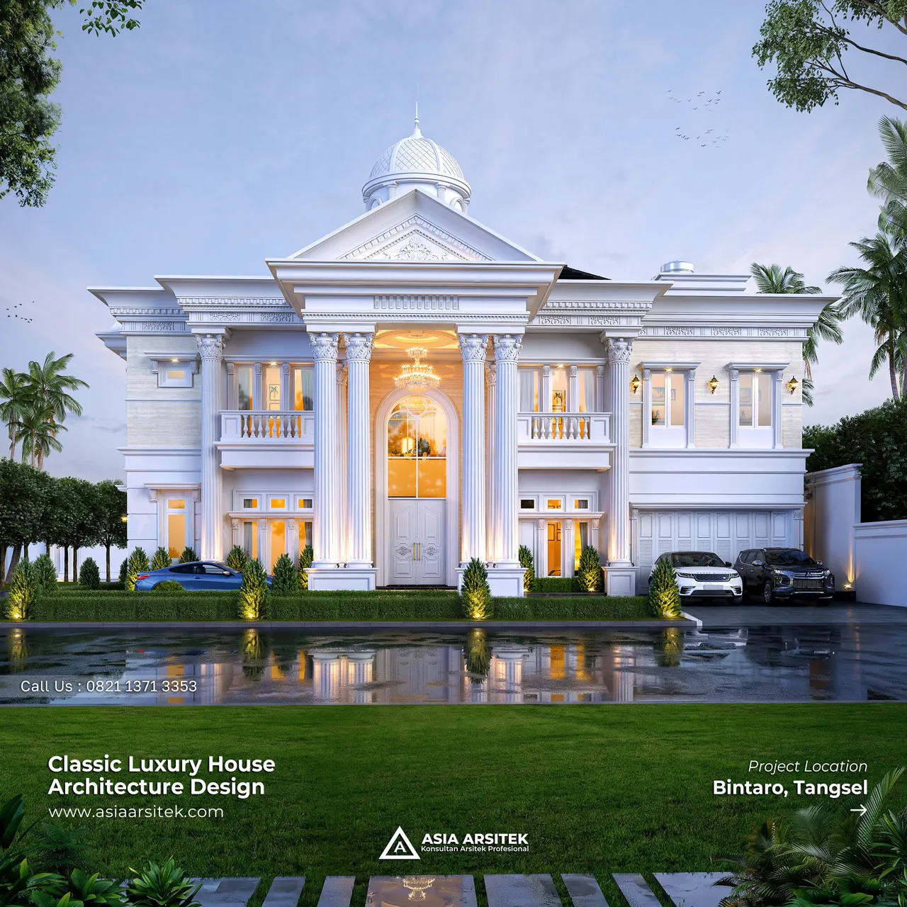 Desain Rumah Klasik 2 Lantai Bapak AL di Bintaro Tangerang Selatan