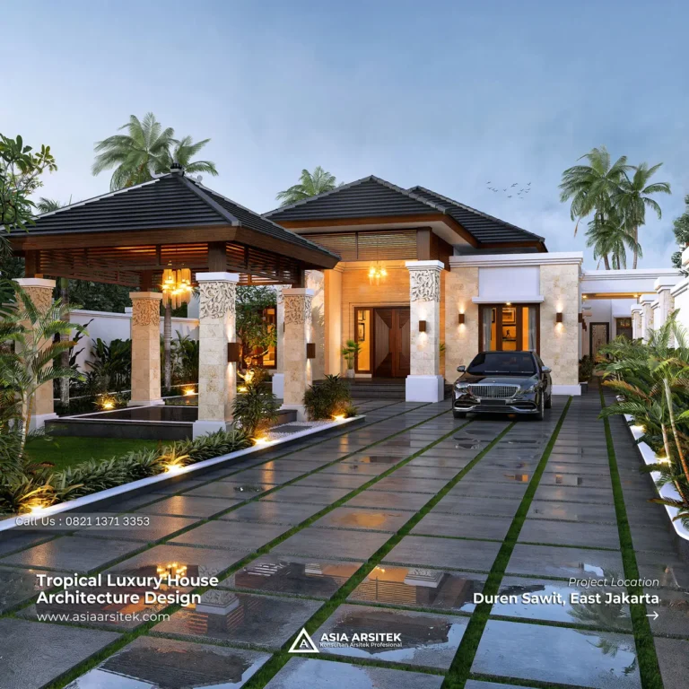 Desain Rumah Tropis 1 Lantai Bapak HR di Duren Sawit Jakarta Timur