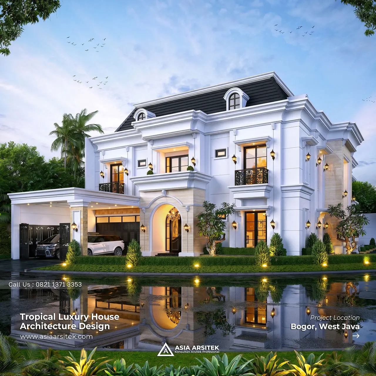 Desain Rumah Tropis 2 Lantai Bapak HRT Bogor Jawa Barat
