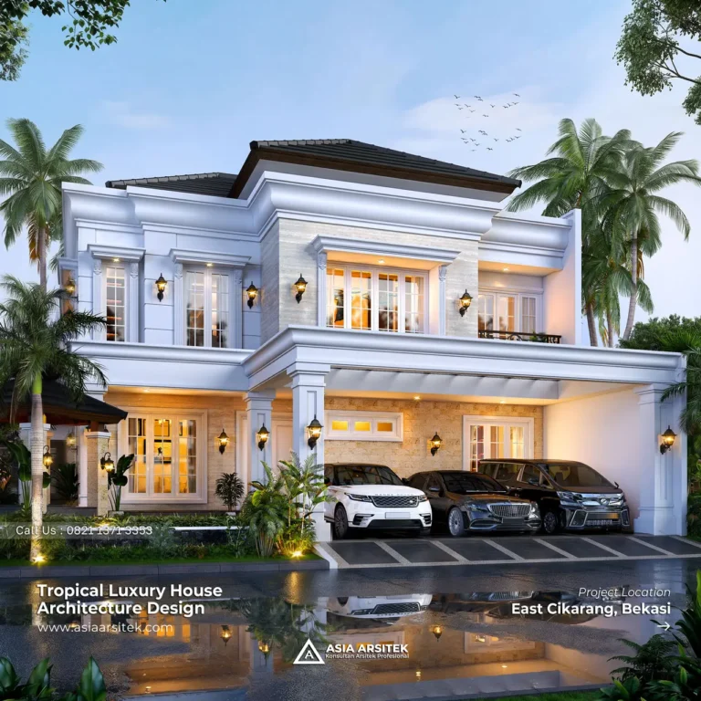 Desain Rumah Tropis 2 Lantai Ibu TK di Cikarang Timur Bekasi