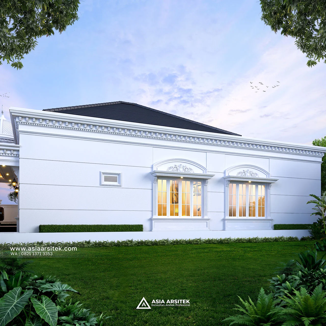 Desain Samping Kanan Rumah Klasik 1 Lantai Bapak AN di Ogan Ilir Sumatera Selatan