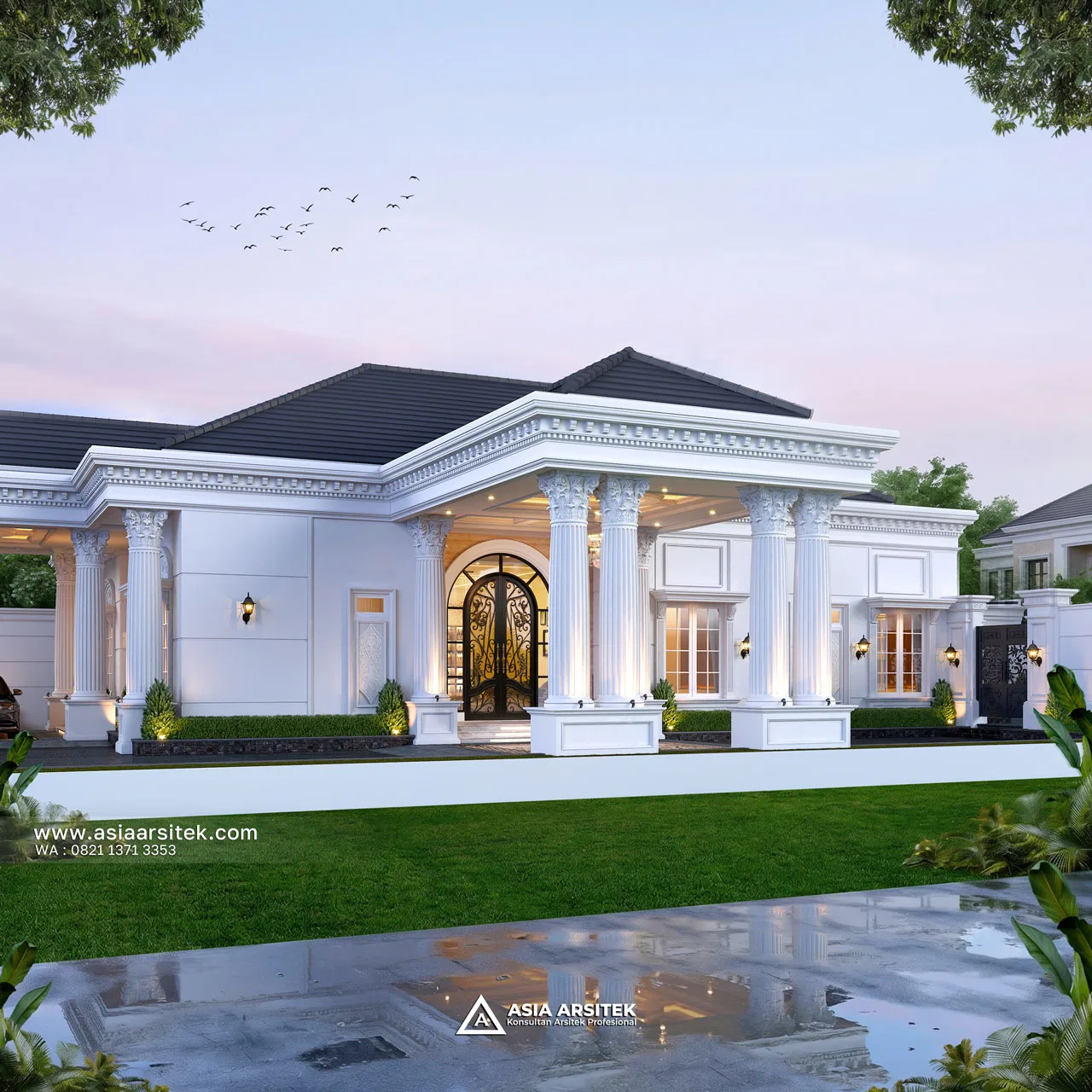 Desain Samping Kanan Rumah Klasik 1 Lantai Bapak DVD di Pulang Pisau Kalimantan Tengah