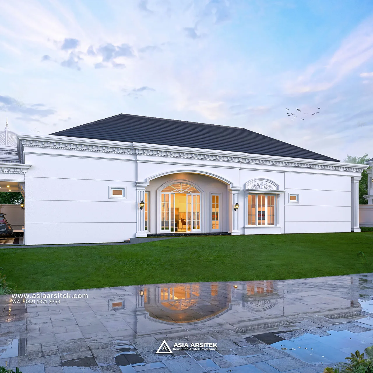 Desain Samping Kanan Rumah Klasik 1 Lantai Bapak NRH di Gambut Kalimantan Selatan