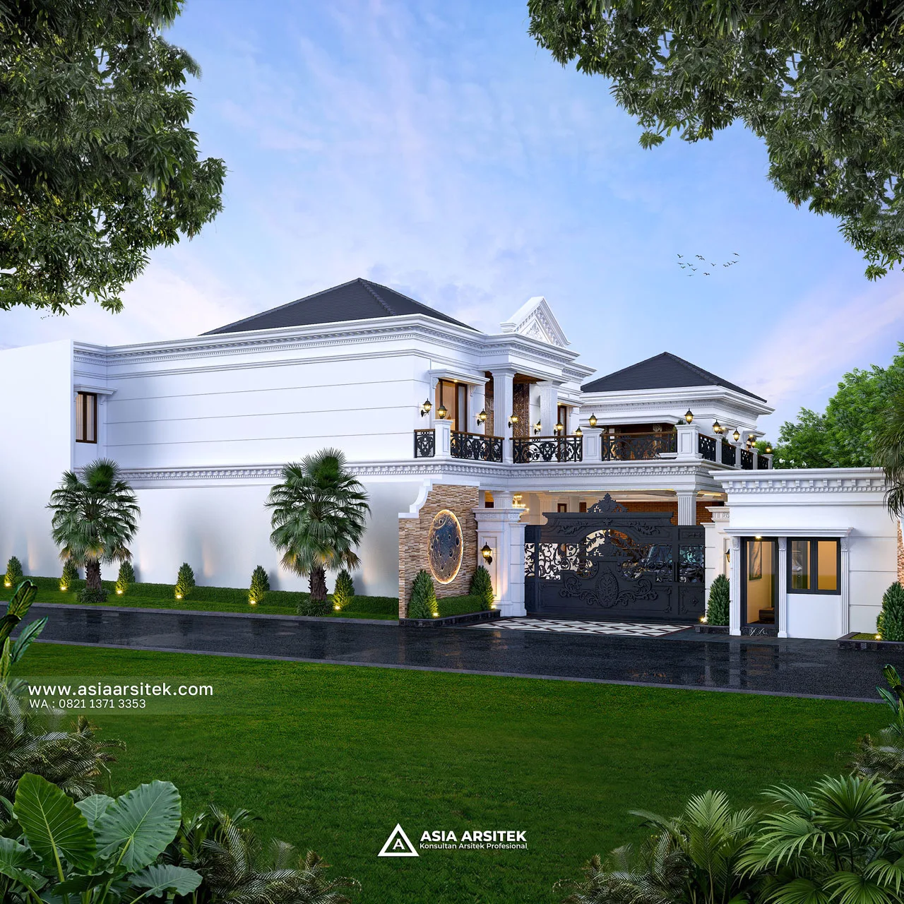 Desain Samping Kiri Dengan Pagar Rumah Klasik 2 Lantai Bapak IZL di Jatiuwung Tangerang