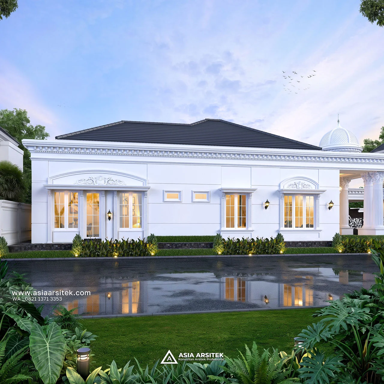 Desain Samping Kiri Rumah Klasik 1 Lantai Bapak AN di Ogan Ilir Sumatera Selatan