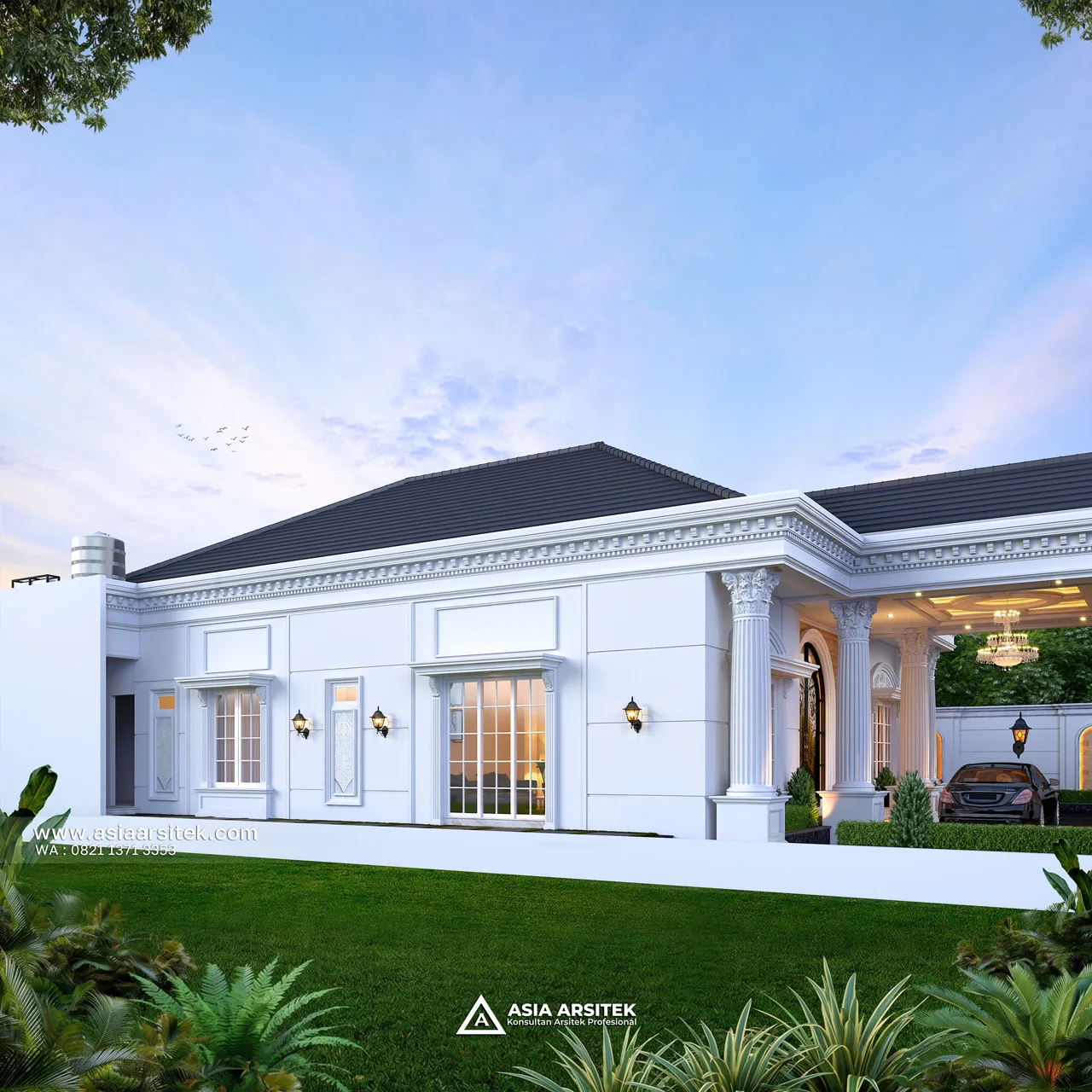 Desain Samping Kiri Rumah Klasik 1 Lantai Bapak DVD di Pulang Pisau Kalimantan Tengah