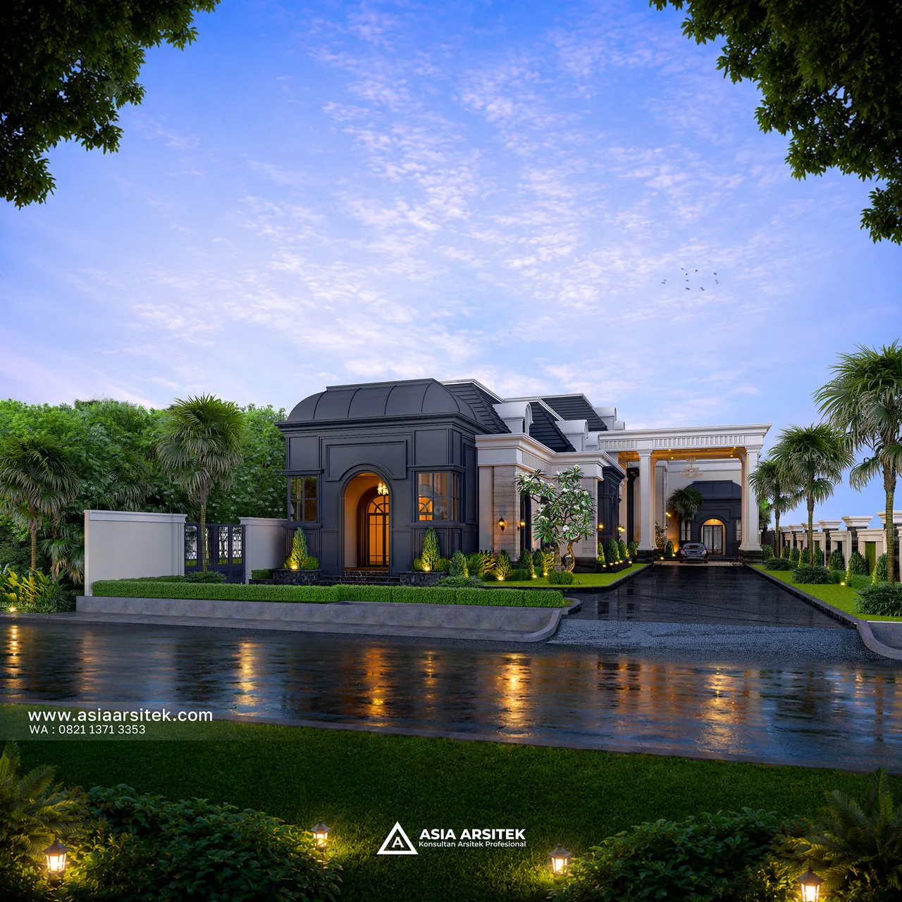 Desain Samping Kiri Rumah Klasik 1 Lantai Bapak JHN di Serang Banten