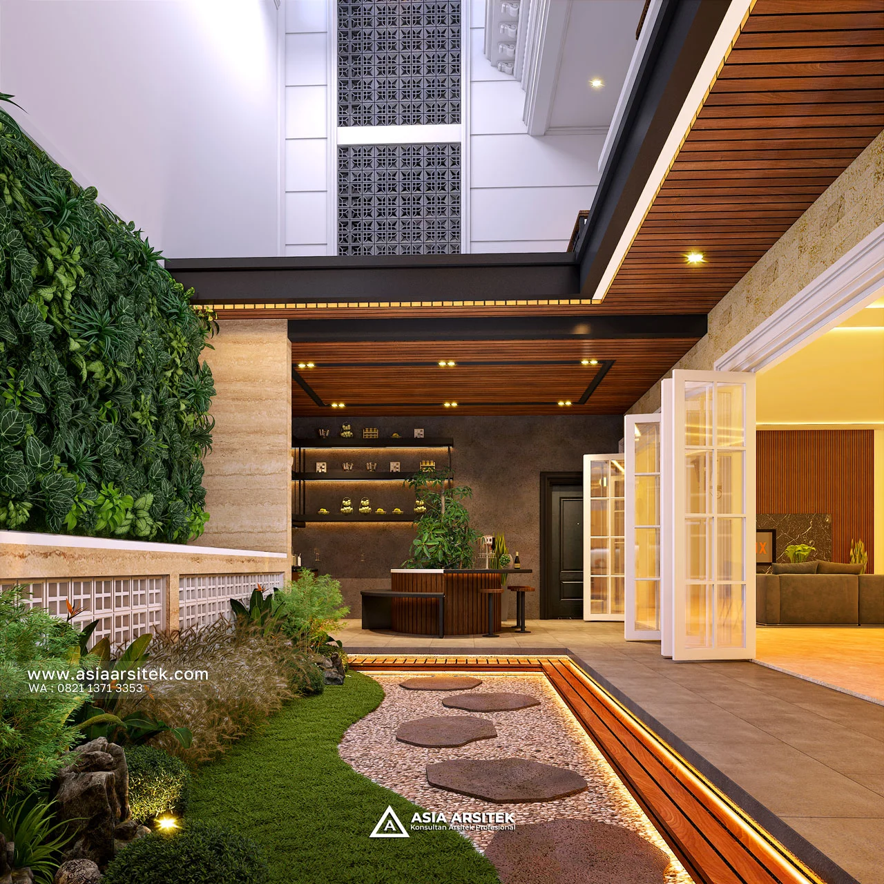 Desain Taman Rumah Klasik 4 Lantai Bapak ALY di Kelapa Gading Jakarta Utara