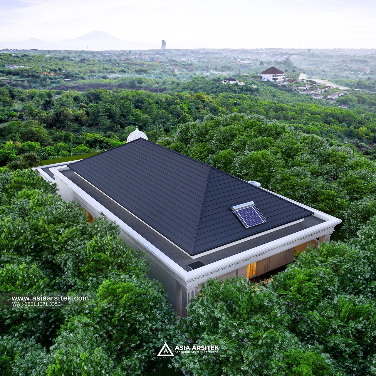 Desain Tampak Atas Rumah Klasik 1 Lantai Bapak NRH di Gambut Kalimantan Selatan
