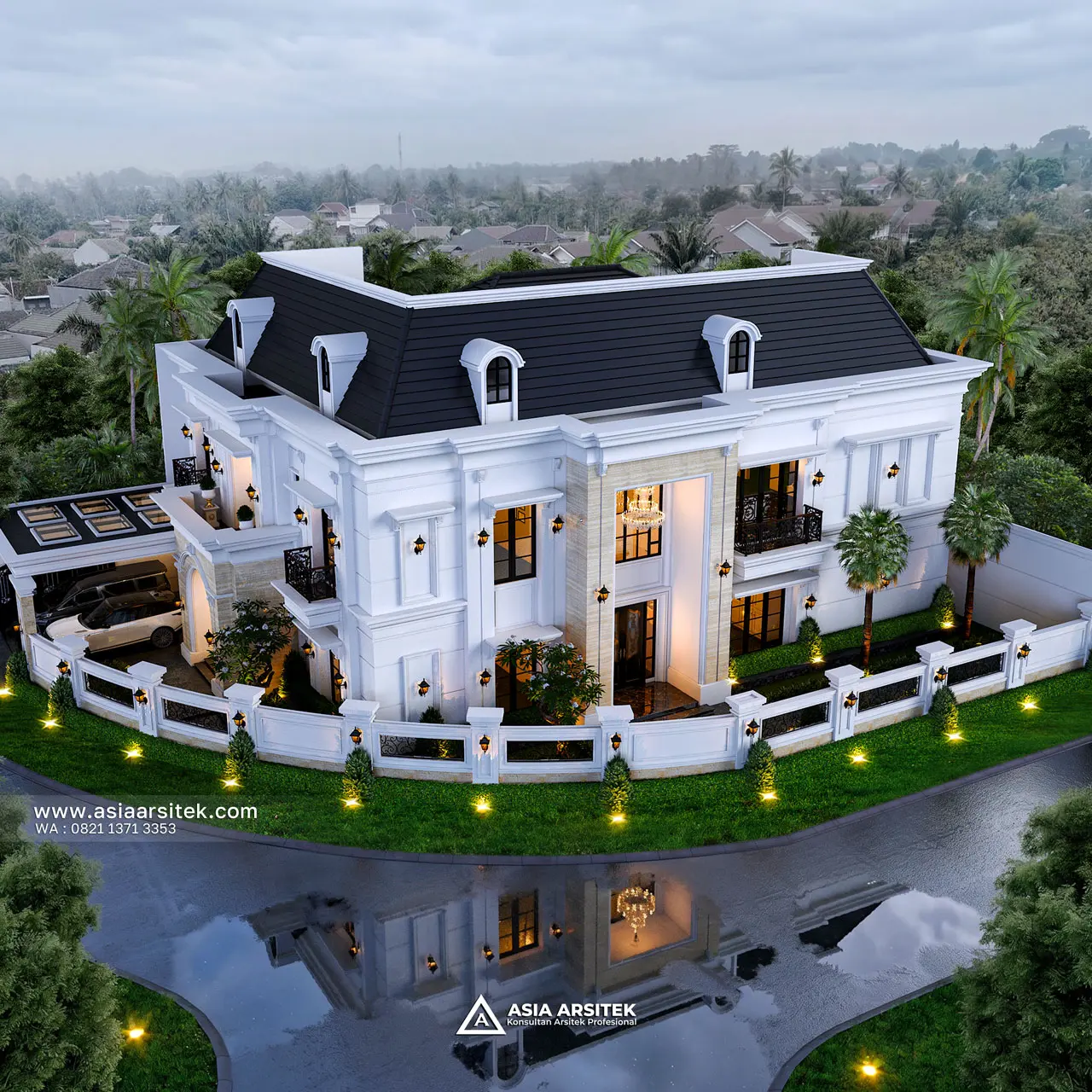 Desain Tampak Atas Rumah Tropis 2 Lantai Bapak HRT Bogor Jawa Barat