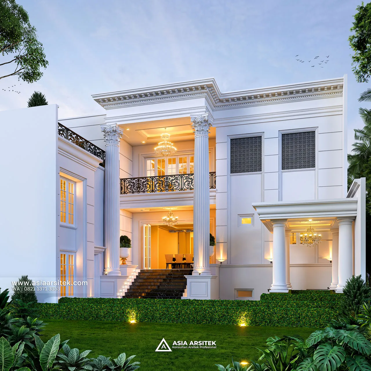 Desain Tampak Belakang Rumah Klasik 4 Lantai Bapak SPYD di Larangan Tangerang