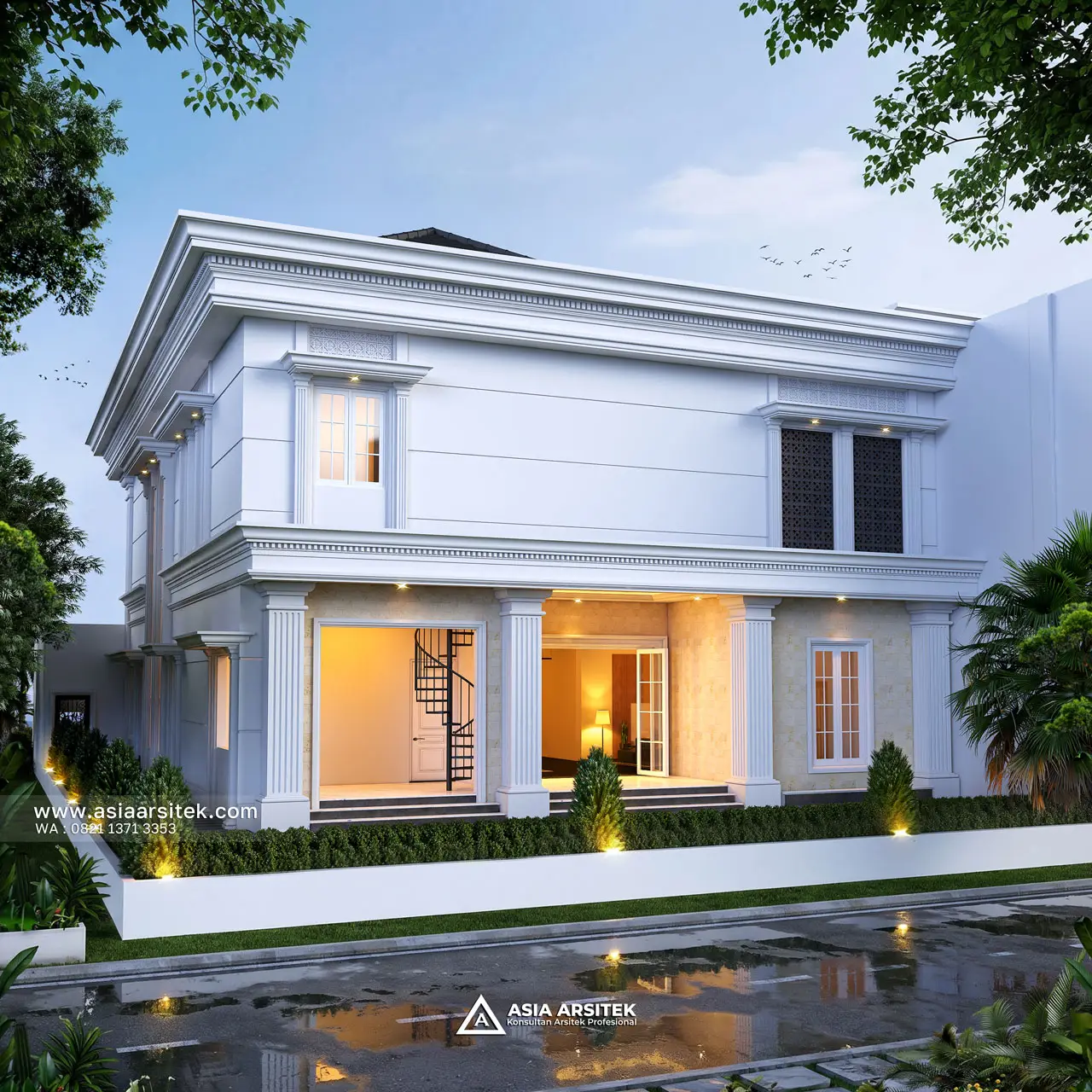 Desain Tampak Belakang Rumah Klasik 2 Lantai Ibu PRT di Tanjung Priok Jakarta Utara