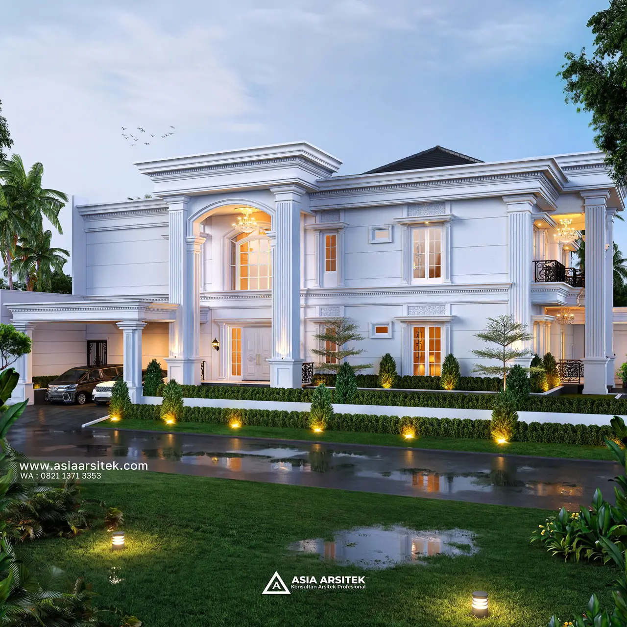 Desain Tampak Samping Kiri Rumah Klasik 2 Lantai Ibu PRT di Tanjung Priok Jakarta Utara