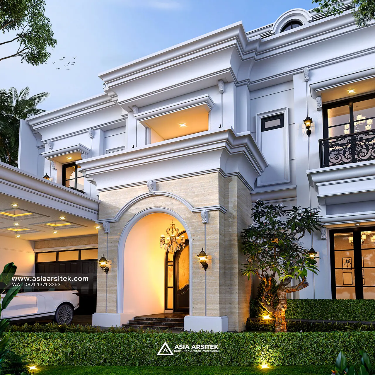 Desain Teras Rumah Tropis 2 Lantai Bapak HRT Bogor Jawa Barat