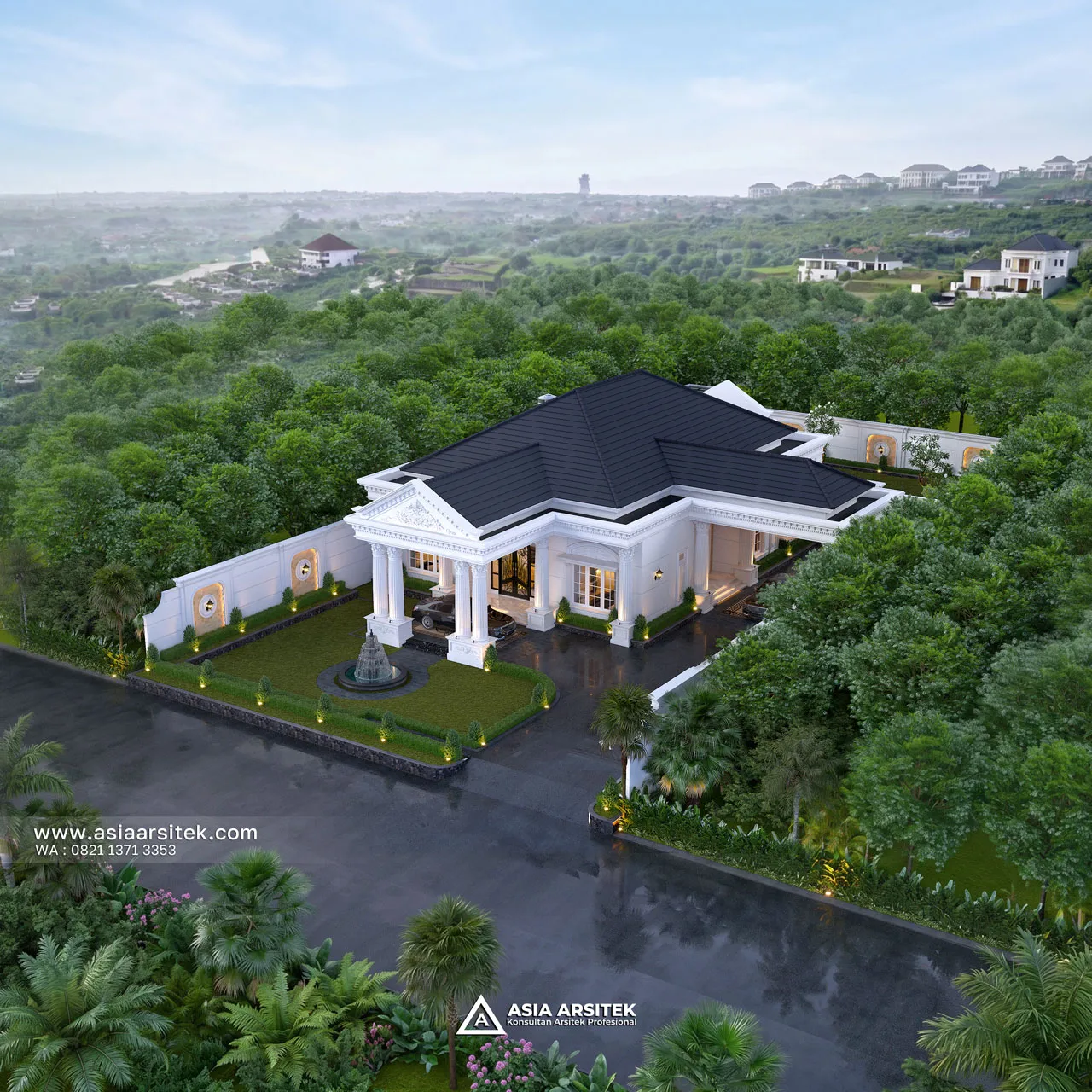 Desain View Atas Rumah Klasik 1 Lantai Bapak DVD di Pulang Pisau Kalimantan Tengah