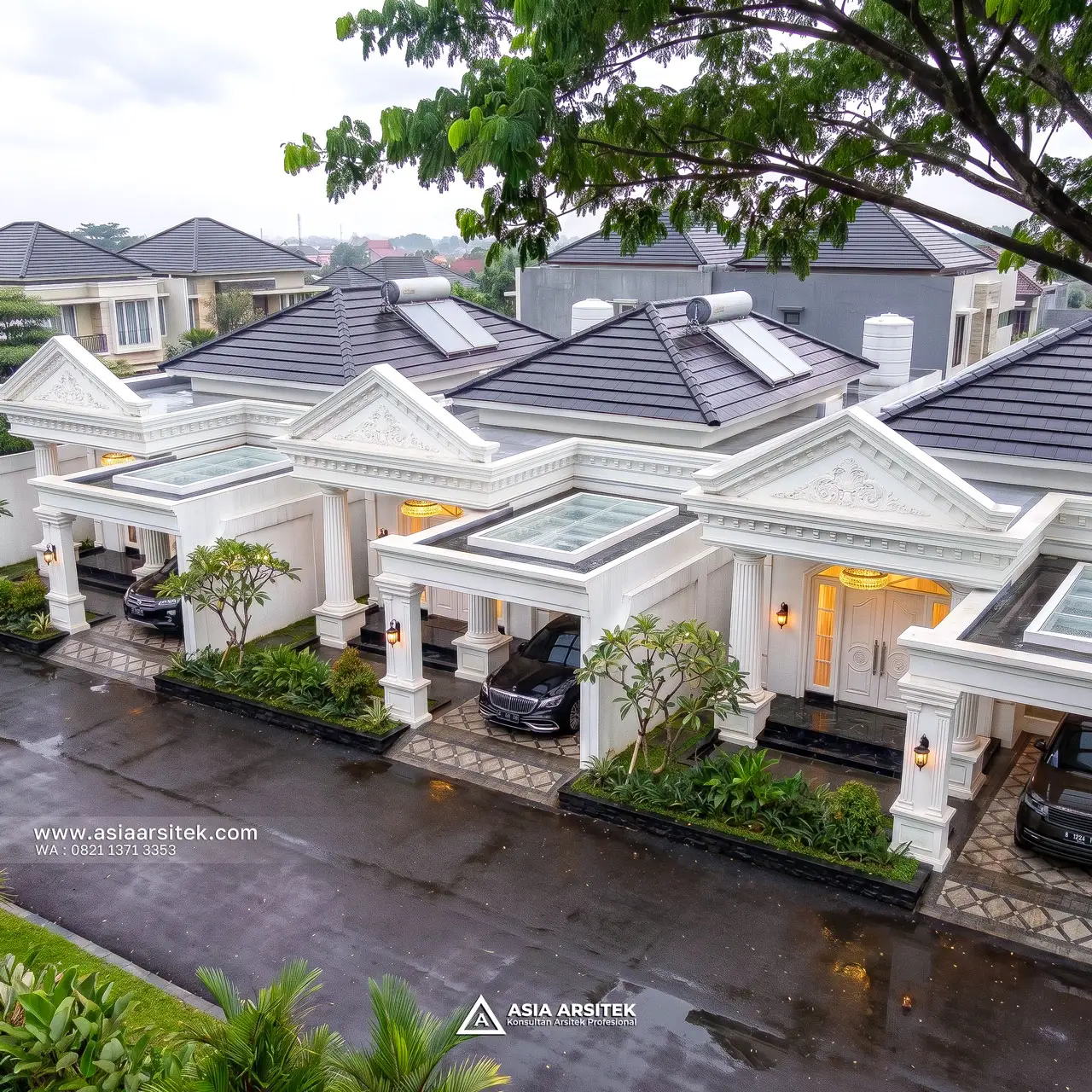 Desain Atas Beberapa Unit Perumahan Klasik 1 Lantai Pak NRH di Banjarbaru Kalimantan Selatan