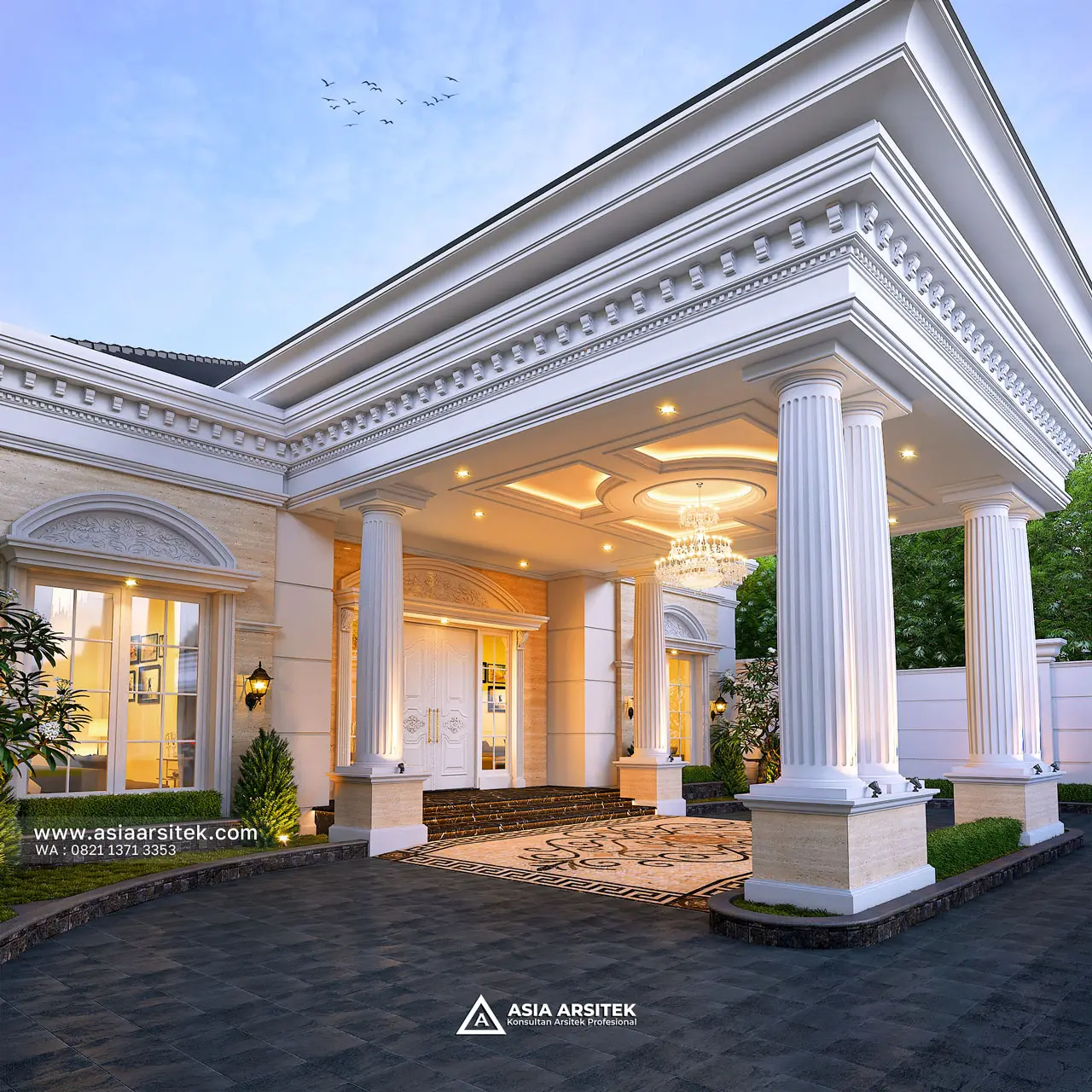 Desain Drop Off Rumah Klasik 1 Lantai Pak PTYD di Sulawesi Selatan