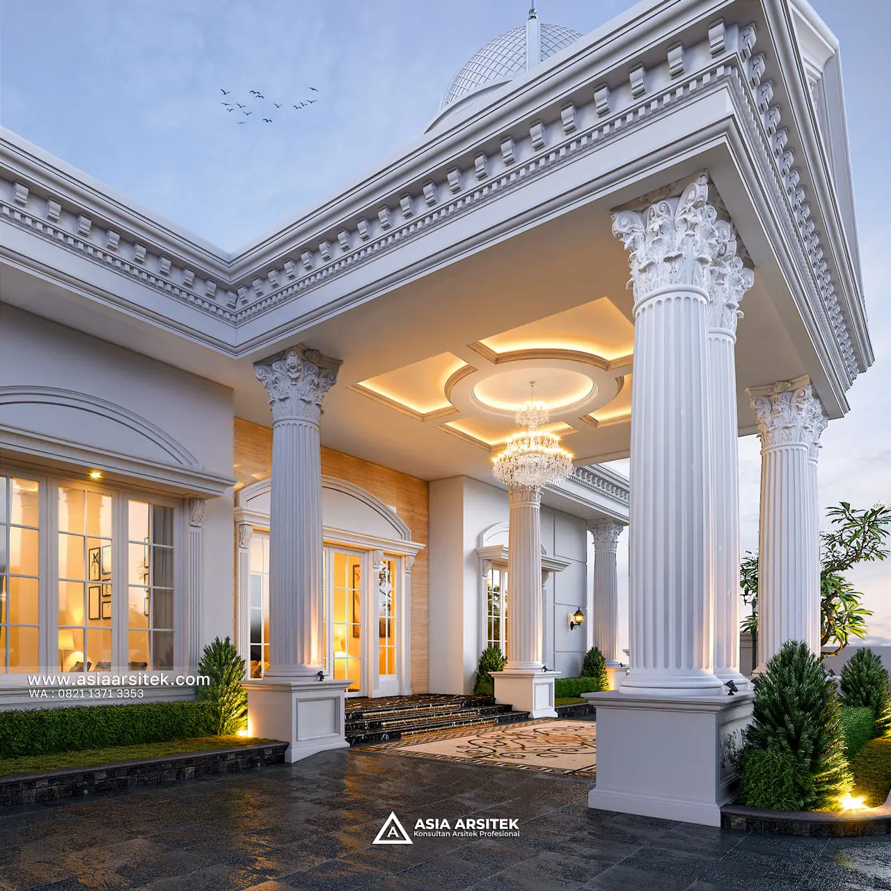 Desain Drop Off Rumah Klasik 1 Lantai Pak SYR di Babakan Madang Bogor