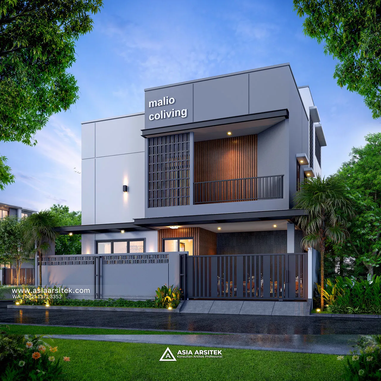Desain Fasad Depan Kost Modern 2 Lantai Pak BDI di Bekasi Jawa Barat