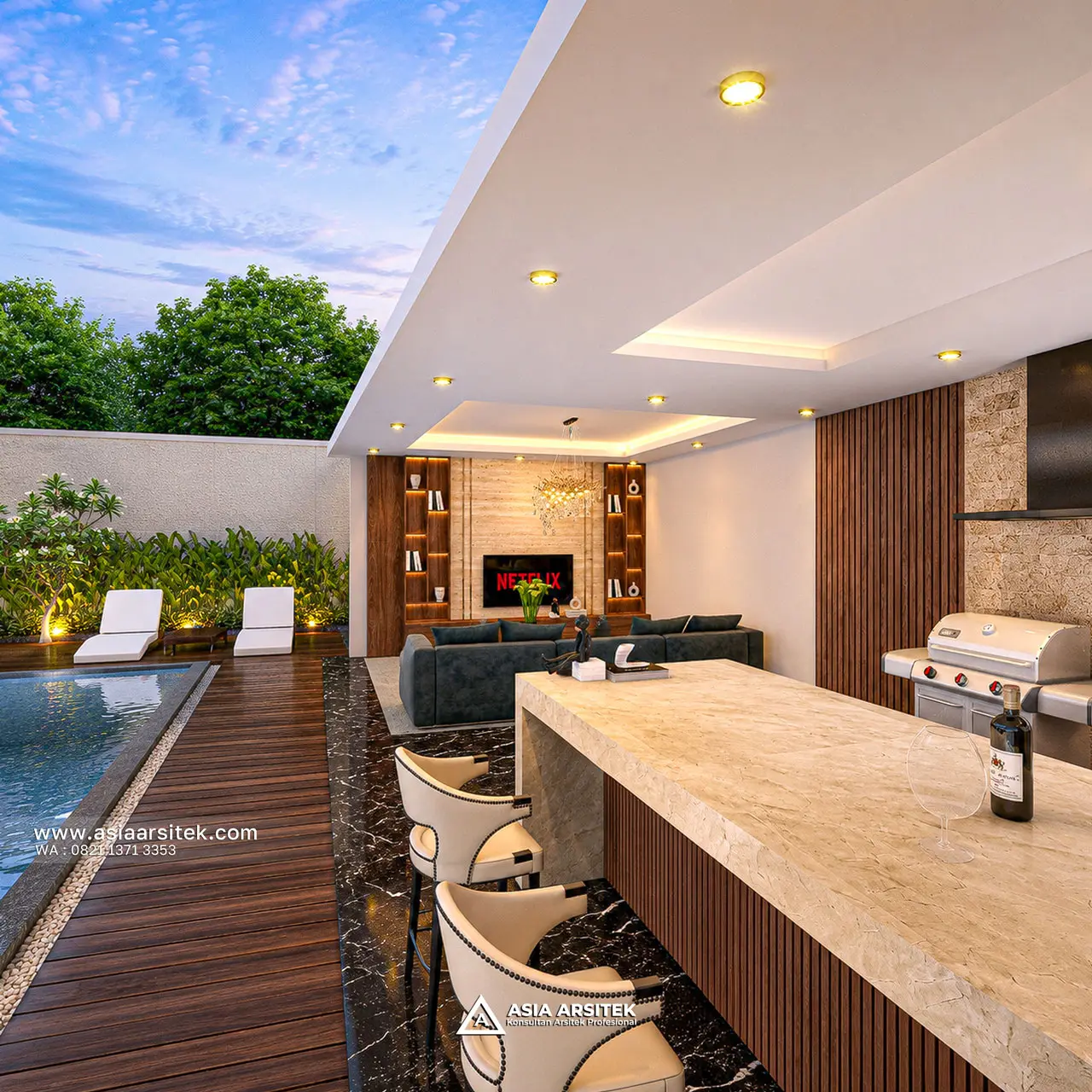 Desain Gazebo Rumah Modern 3 Lantai Bapak SND di Jatiasih Bekasi