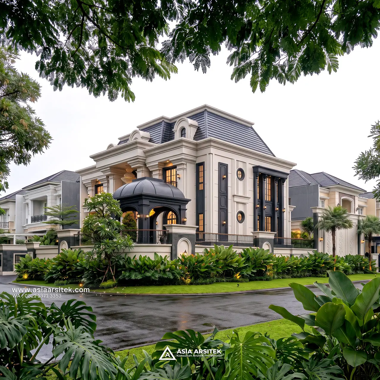 Desain Hook Rumah Klasik Modern 2 Lantai Bapak RR di BSD City Tangerang Selatan