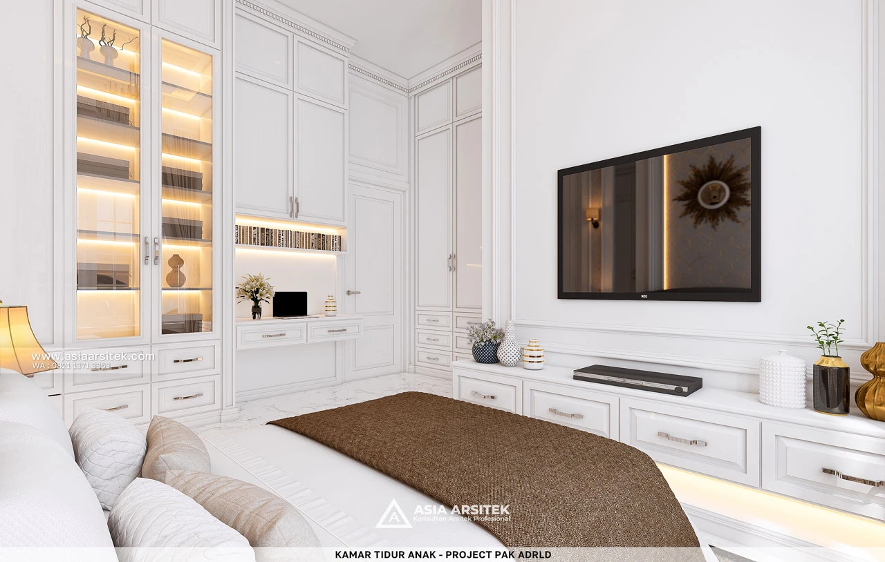 Desain Kamar Tidur Anak Elegan Rumah Klasik 1 Lantai Bapak ADRLD di Provinsi Jambi