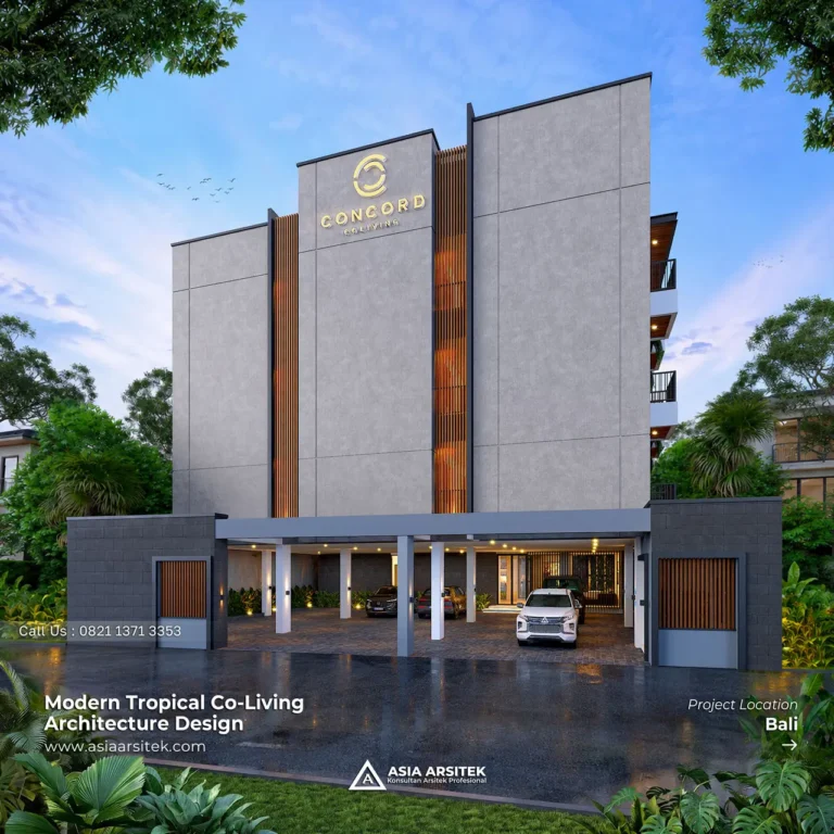 Desain Kost Kostel Modern Tropical 4 Lantai Pak KYZ di Bali