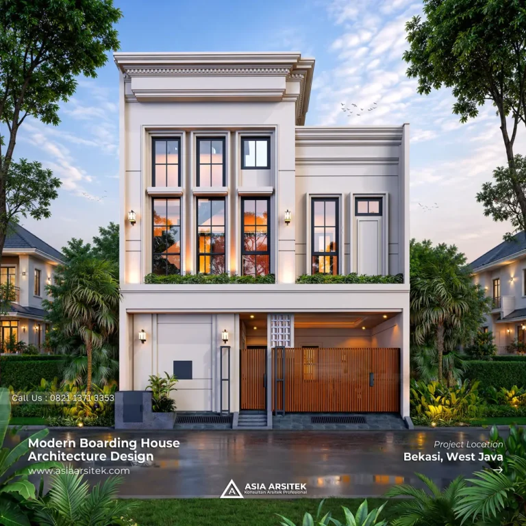 Desain Kost Modern Klasik 2 Lantai Pak ARF di Bekasi Jawa Barat