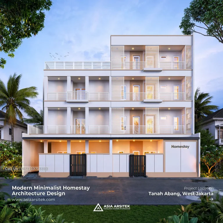 Desain Kost Modern Minimalis 4 Lantai Pak SDT di Tanah Abang Jakarta Pusat