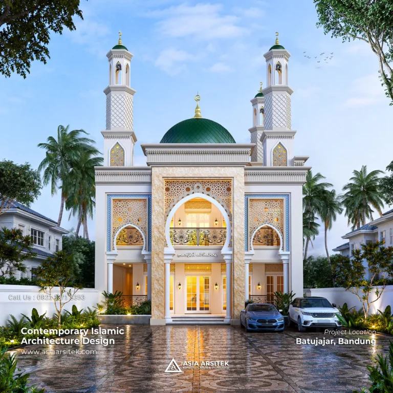 Desain Masjid Al Bahri Style Modern 2 Lantai Bapak HDYT di Batujajar Bandung Jawa-Barat
