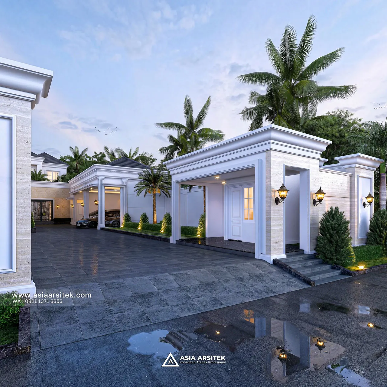 Desain Pos Jaga Rumah Klasik 1 Lantai Ibu BLA di Tanjung Pandan Belitung