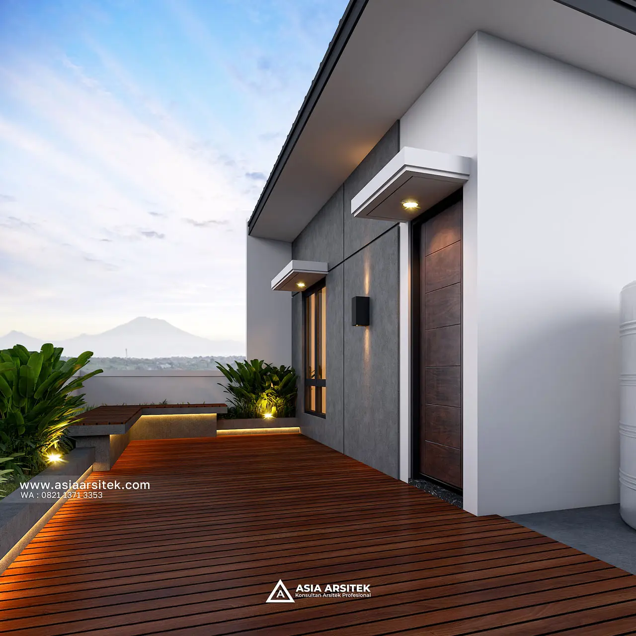 Desain Rooftop Rumah Modern 2 Lantai Bapak WLY di Kelapa Gading Jakarta Utara