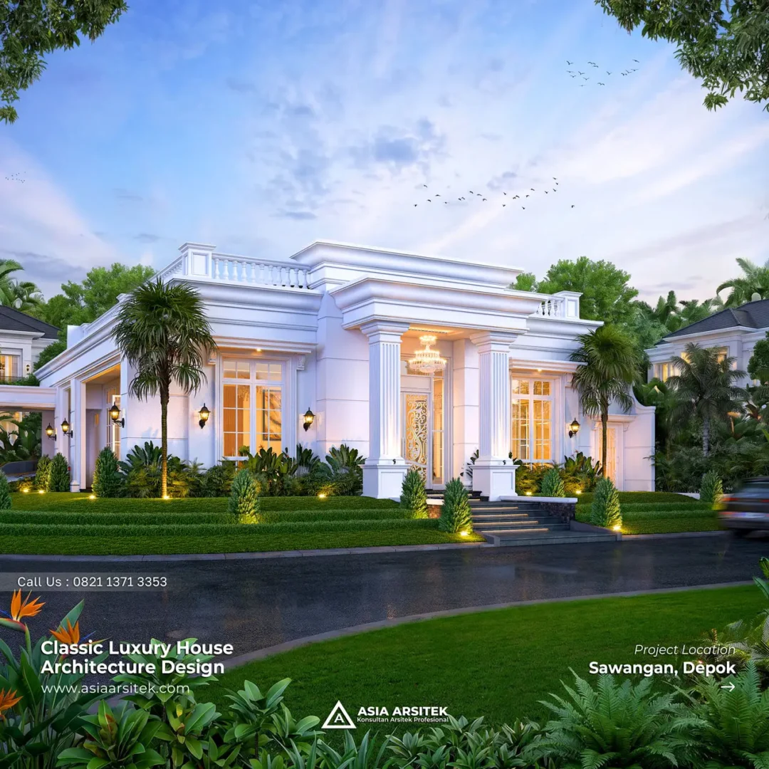 Desain Rumah Klasik 1 Lantai Ibu ATK di Sawangan Depok
