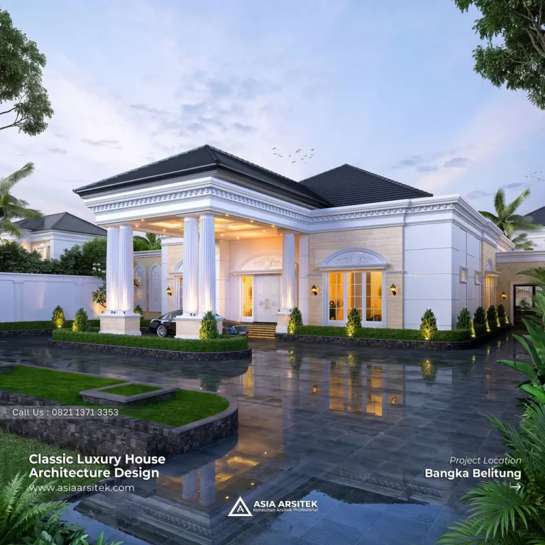 Desain Rumah Klasik 1 Lantai Ibu BLA di Tanjung Pandan Belitung