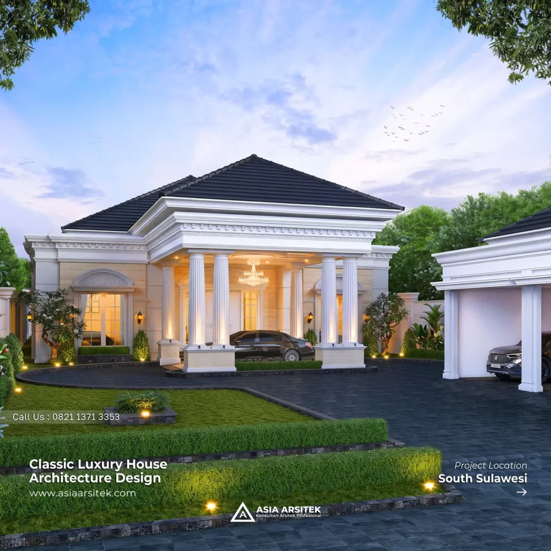 Desain Rumah Klasik 1 Lantai Pak PTYD di Sulawesi Selatan