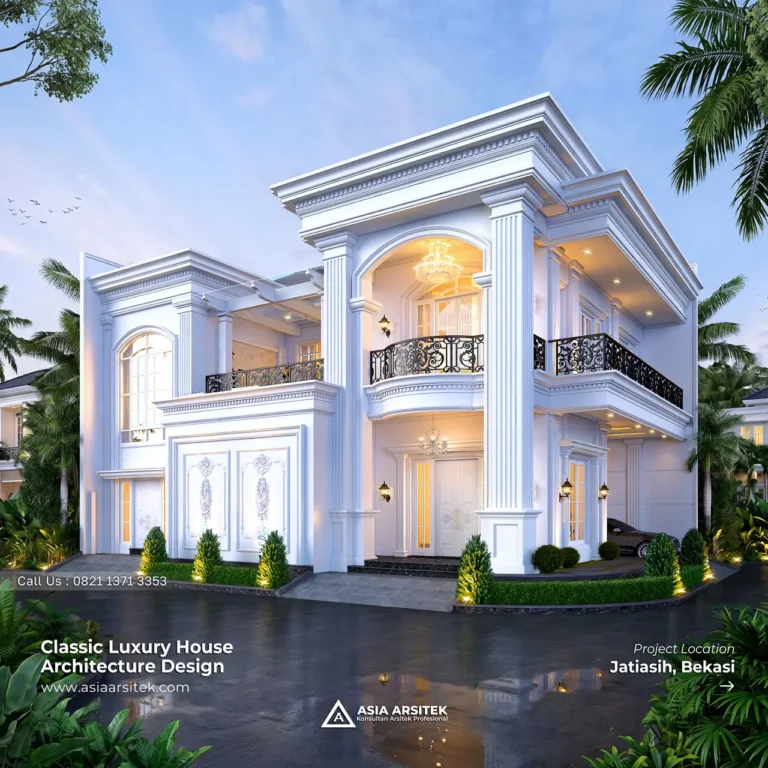 Desain Rumah Klasik 2 Lantai Pak PYTN di Jatiasih Bekasi