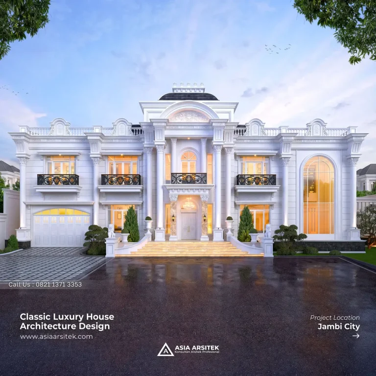 Desain Rumah Klasik 2 Lantai Pak WYT di Jambi City Sumatra