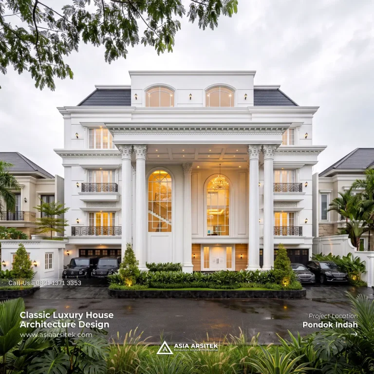 Desain Rumah Klasik 5 Lantai Bapak ED di Pondok Indah Jakarta Selatan