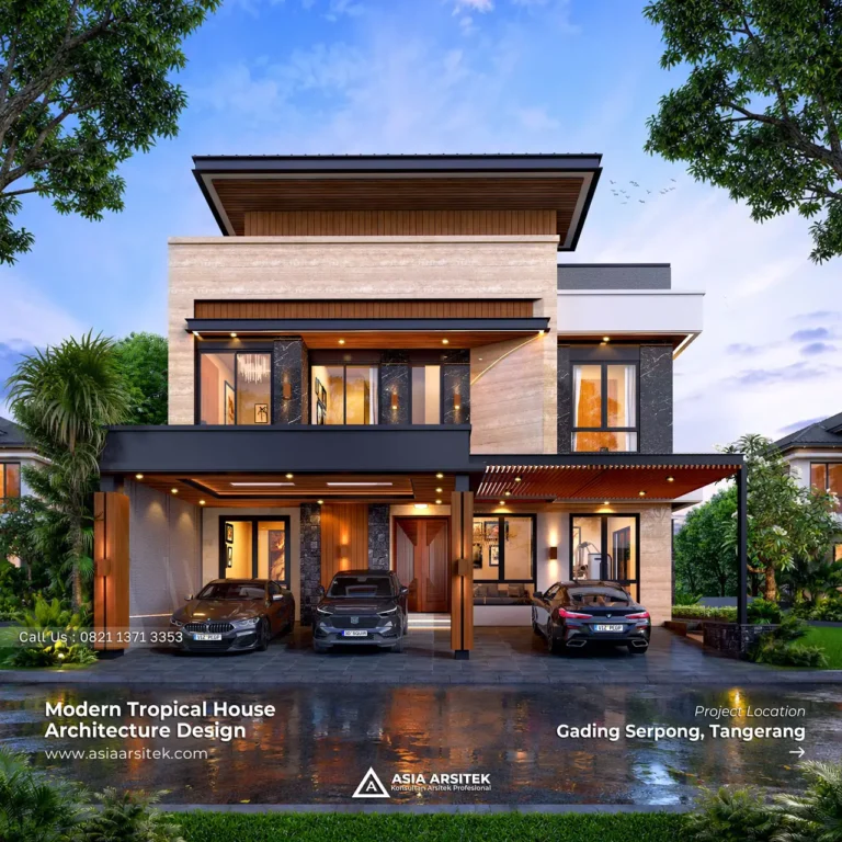 Desain Rumah Modern 2 Lantai Ibu LND di Gading Serpong Tangerang