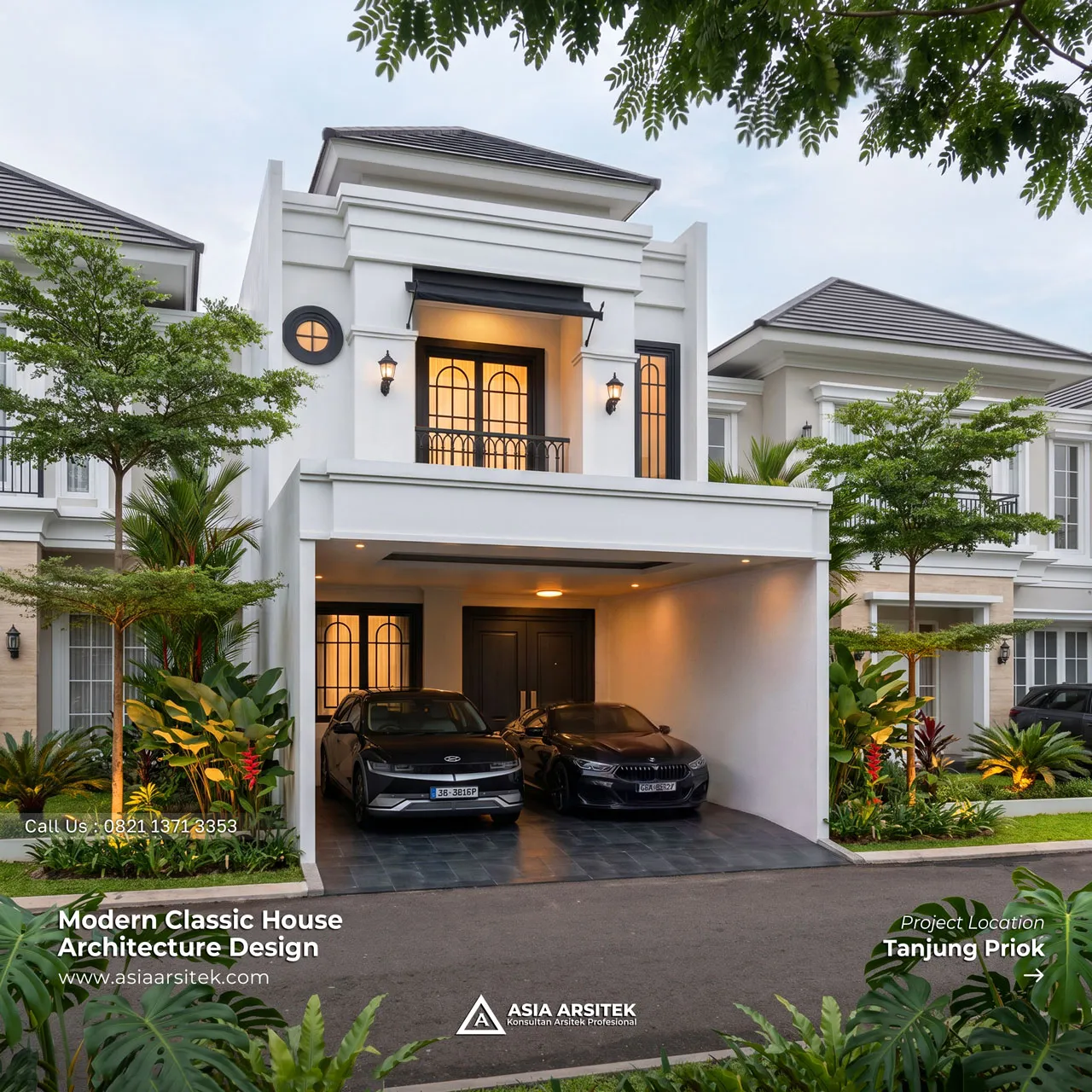 Desain Rumah Modern Klasik 2 Lantai Ibu Bella di Tanjung Priok Jakarta Utara
