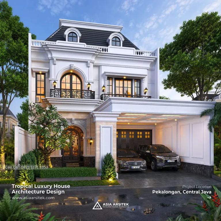 Desain Rumah Tropis 2 Lantai Bapak IRV di Pekalongan Jawa Tengah
