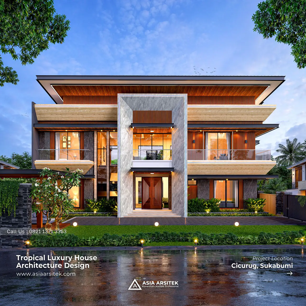 Desain Rumah Tropis 2 Lantai Ibu IKRM di Cicurug Sukabumi