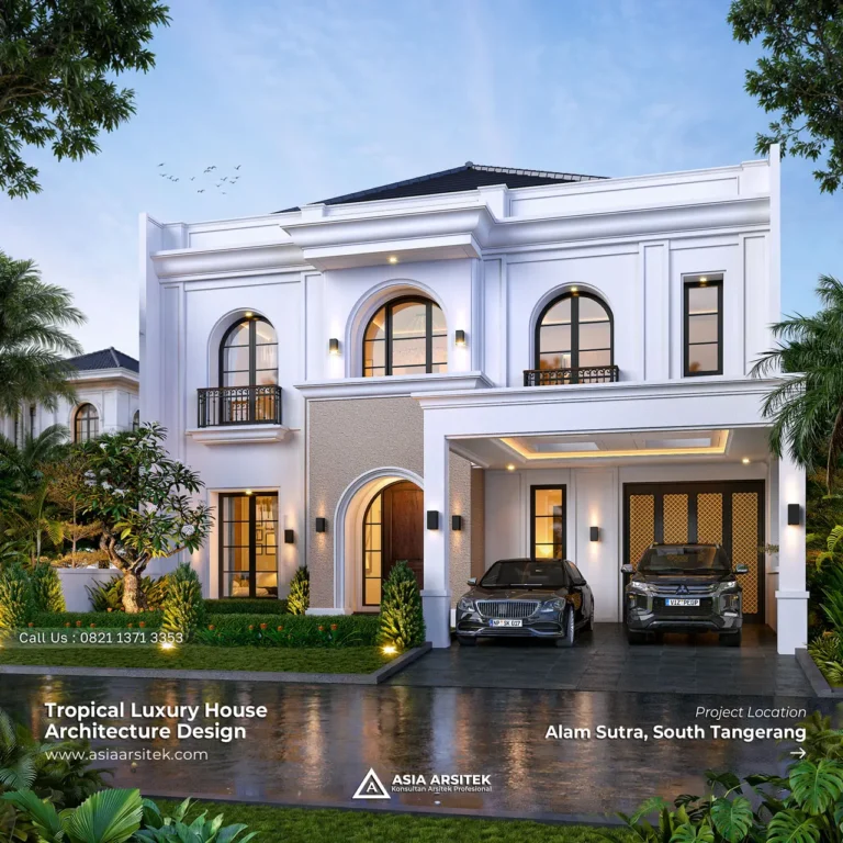 Desain Rumah Tropis 2 Lantai Pak ED di Alam Sutra Tangerang Selatan