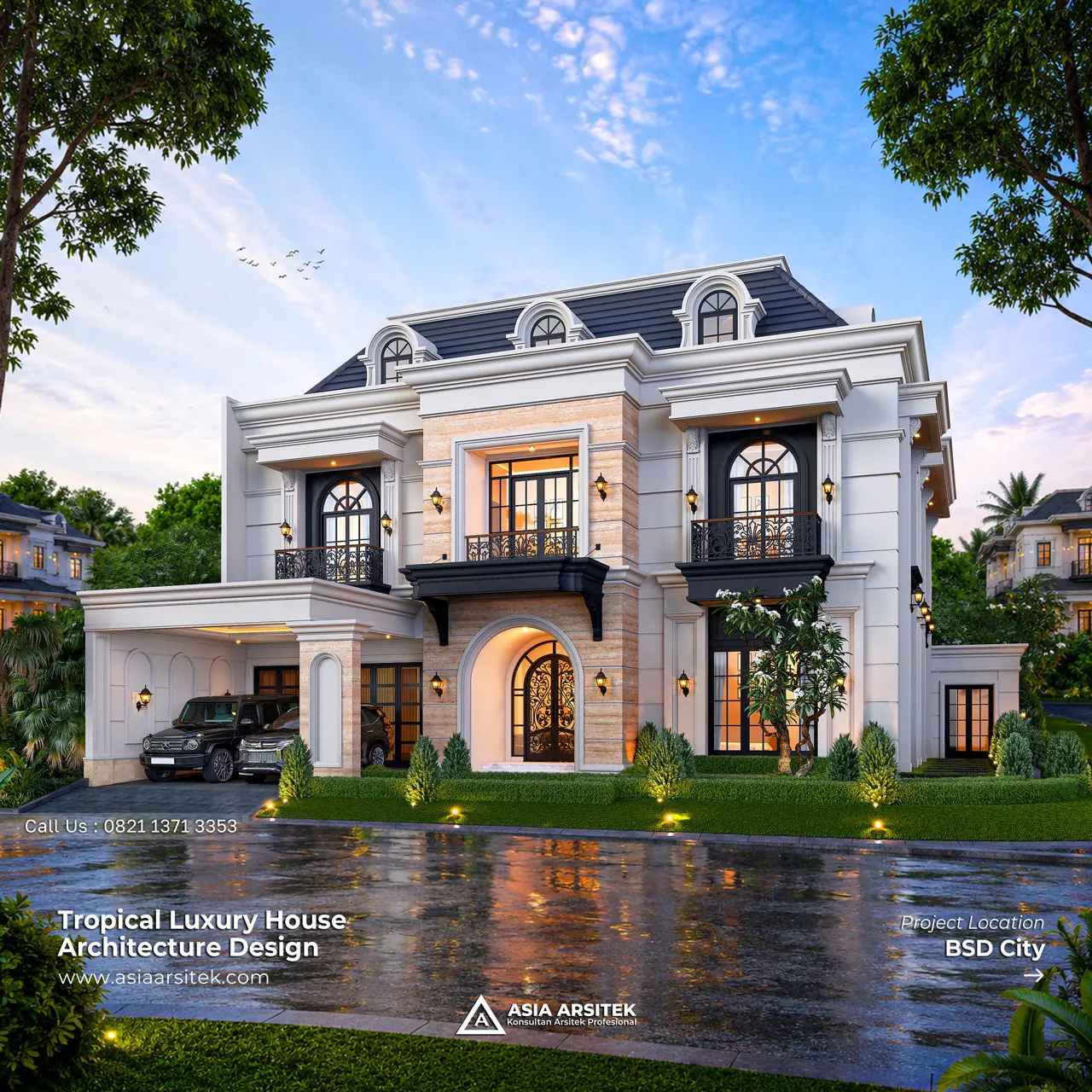 Desain Rumah Tropis 2 Lantai Pak SFR di BSD City Tangerang
