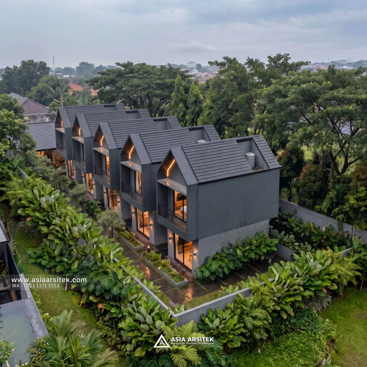 Desain Tampak Atas Belakang Guest House dan Kafe Scandinavia 2 Lantai Pak BNY di Yogyakarta