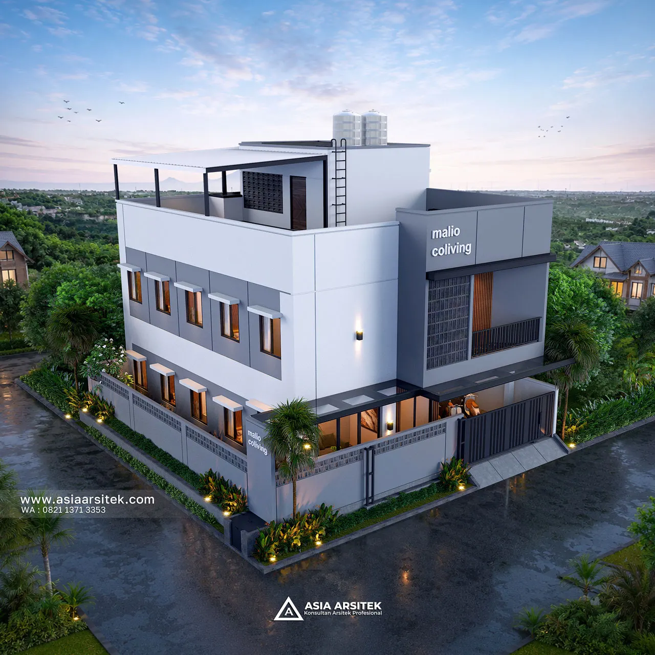 Desain Tampak Atas Kost Modern 2 Lantai Pak BDI di Bekasi Jawa Barat