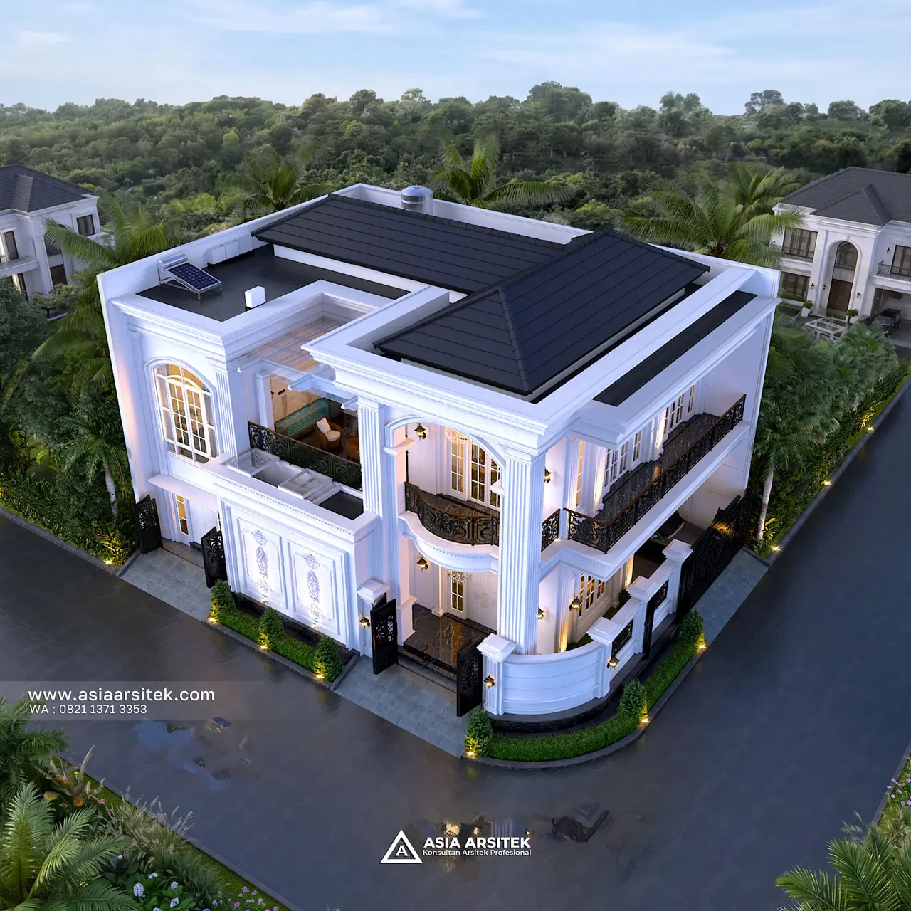 Desain Tampak Atas Rumah Klasik 2 Lantai Pak PYTN di Jatiasih Bekasi