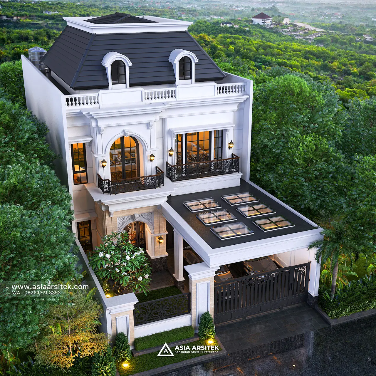 Desain Tampak Atas Rumah Tropis 2 Lantai Bapak IRV di Pekalongan Jawa Tengah