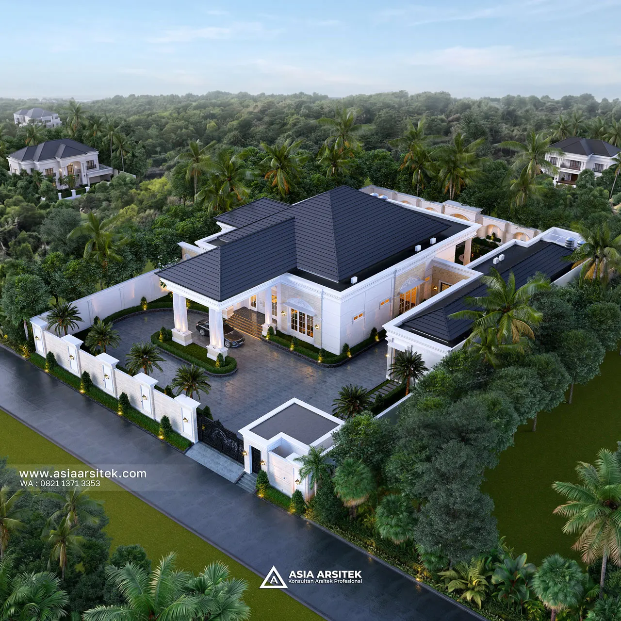 Desain Tampak Atas Rumah Klasik 1 Lantai Ibu BLA di Tanjung Pandan Belitung